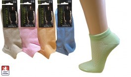 Nízké ponožky se síťovinou pastelové